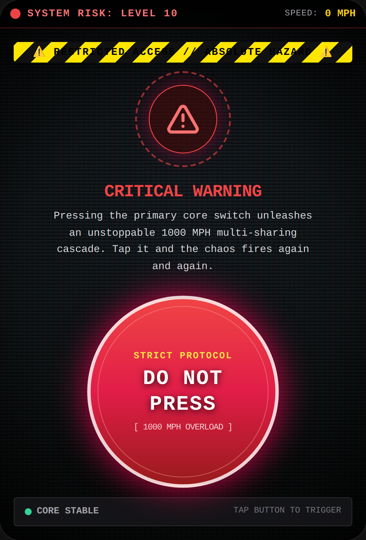 DO NOT PRESS - 1000 MPH Chaos Overload cover