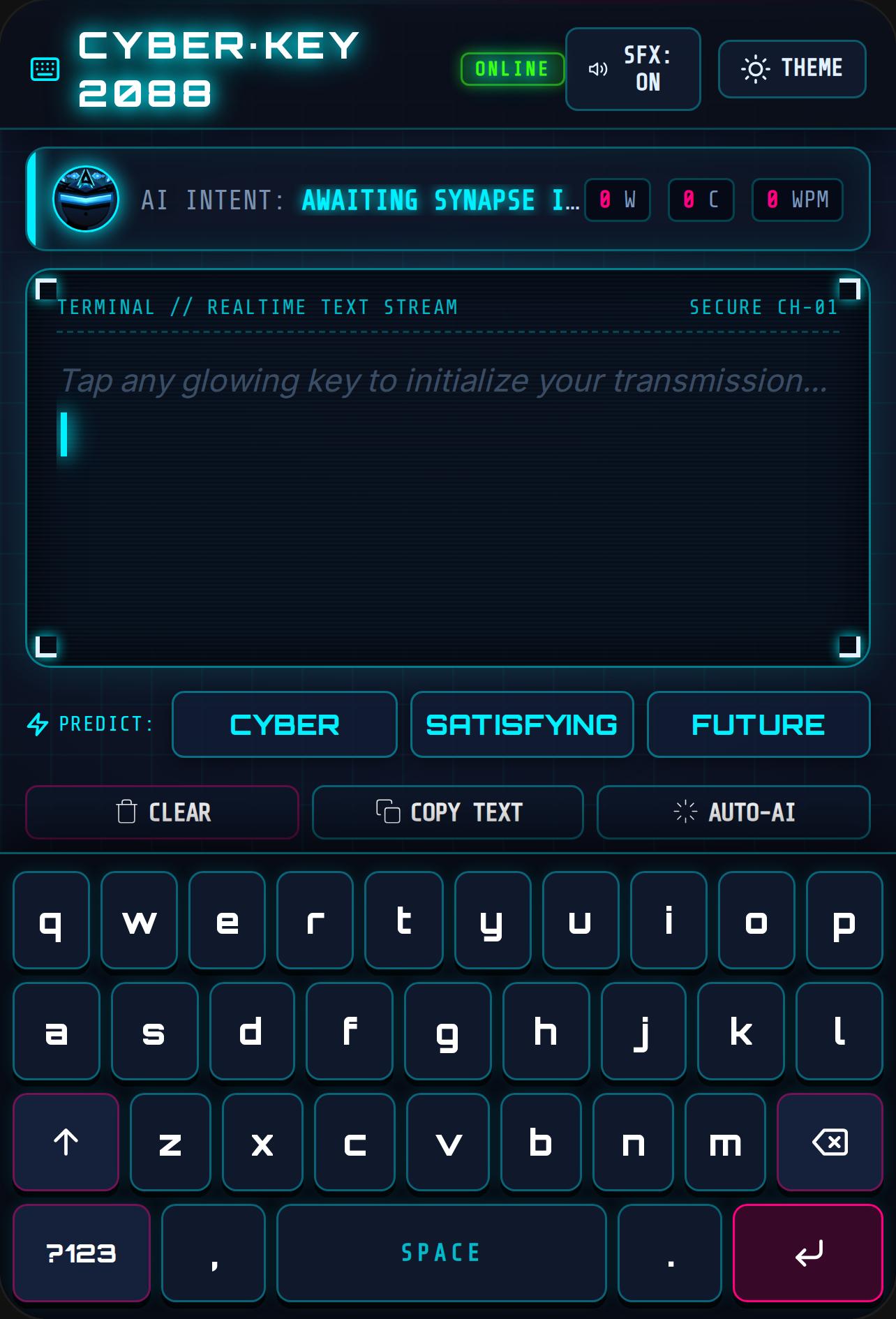 Cyber Neon Keyboard cover