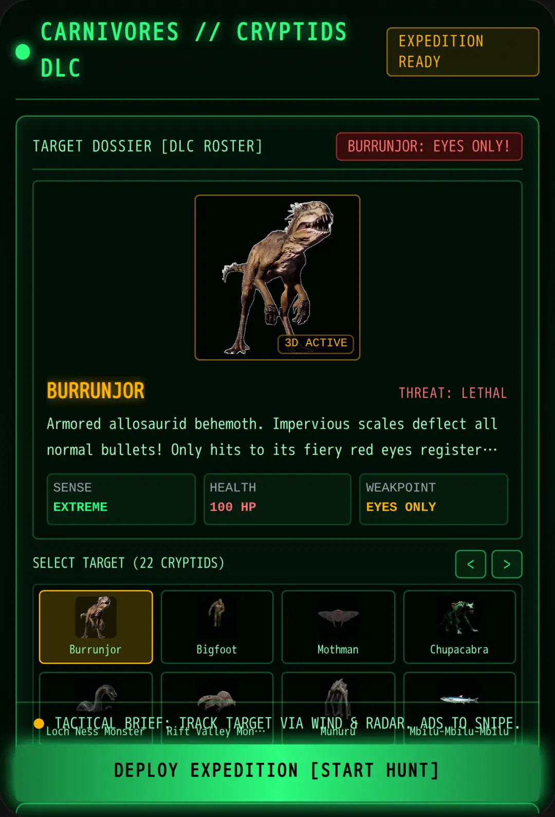 Carnivores: Cryptids DLC cover