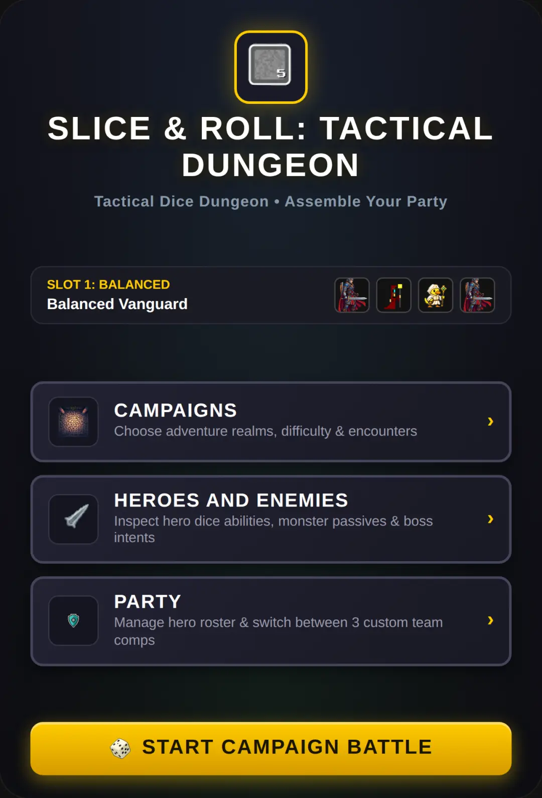 SLICE & ROLL: Dice dungeon game cover