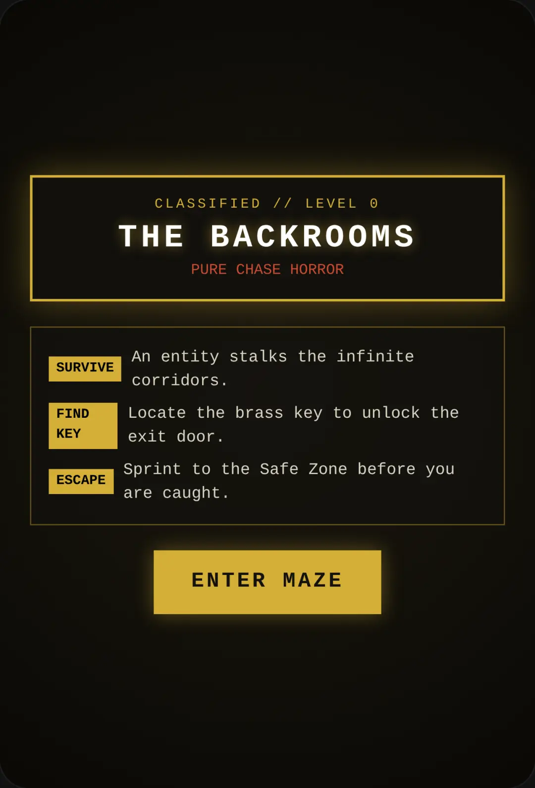Backrooms: Pure Chase Escape cover