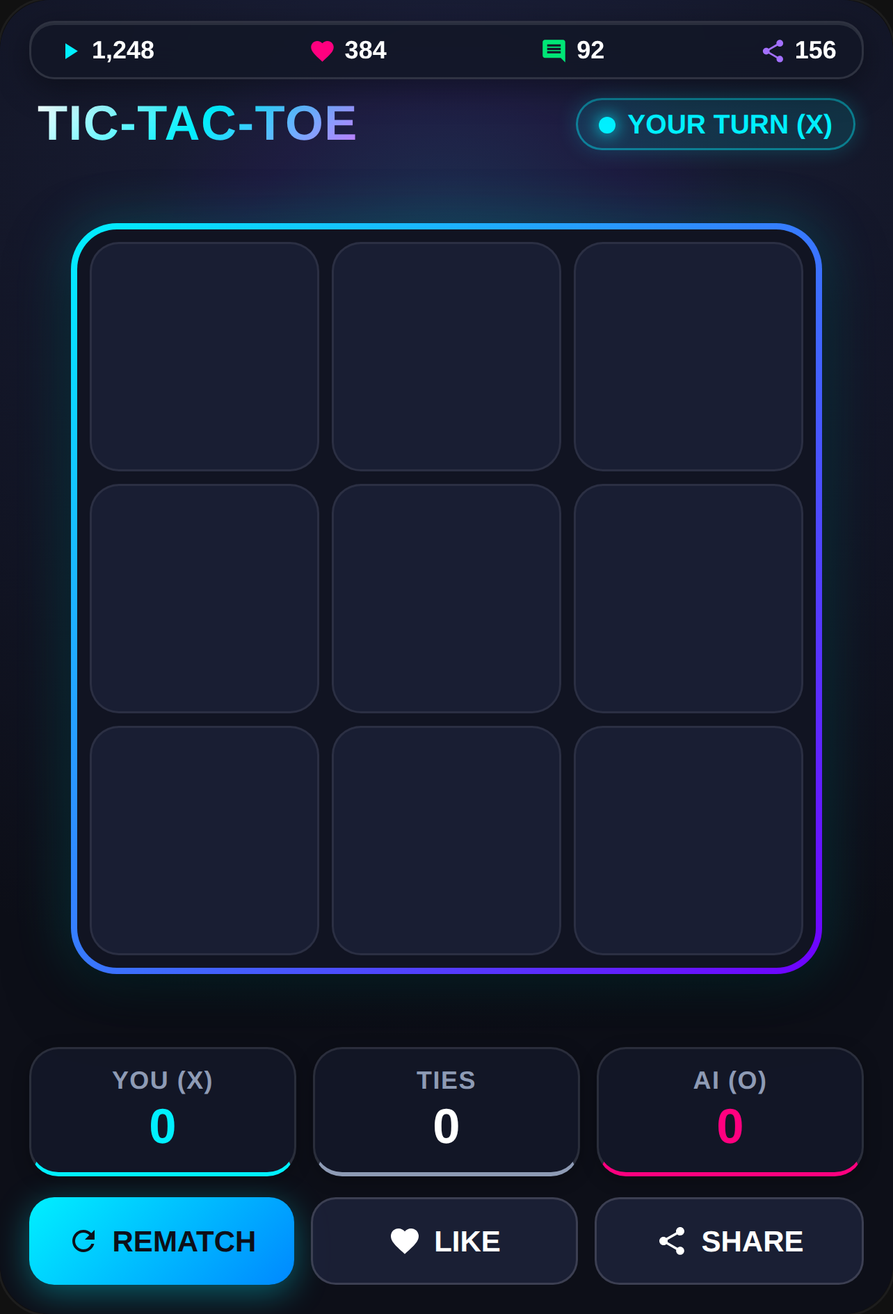 Chrome Tic-Tac-Toe vs AI