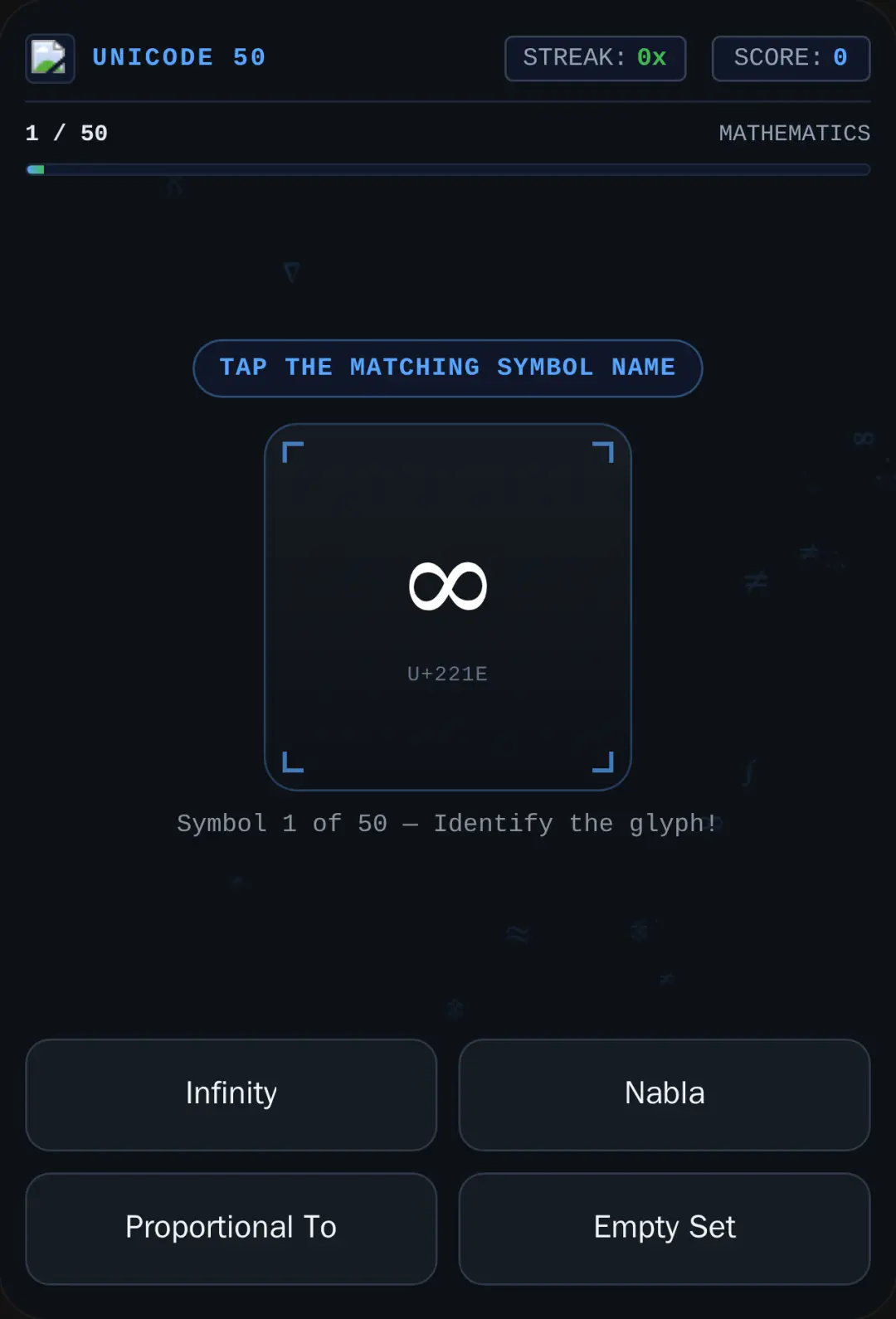 Unicode 50: Symbol Guess Challenge cover