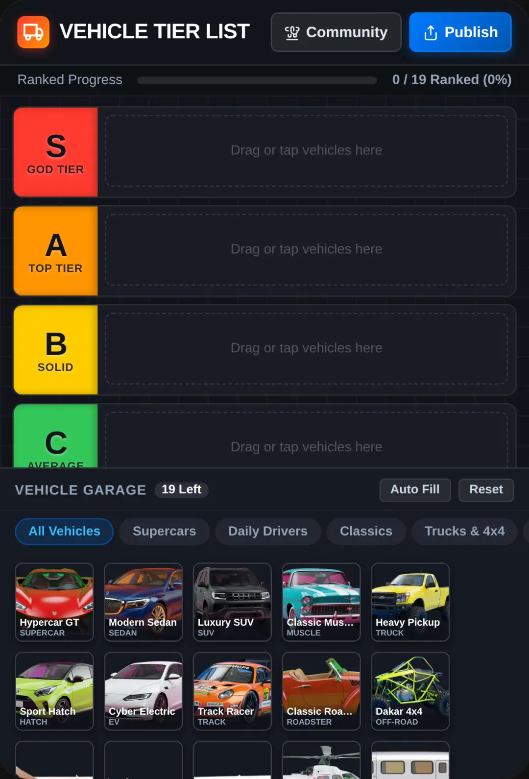 Vehicle Tier List cover