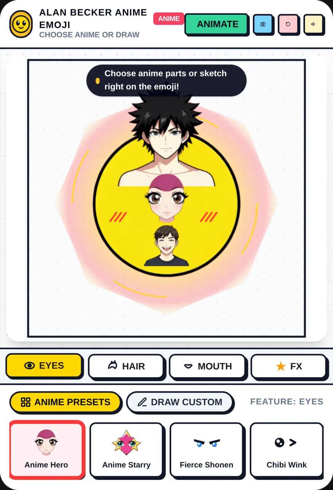 Alan Becker Anime Emoji Studio cover
