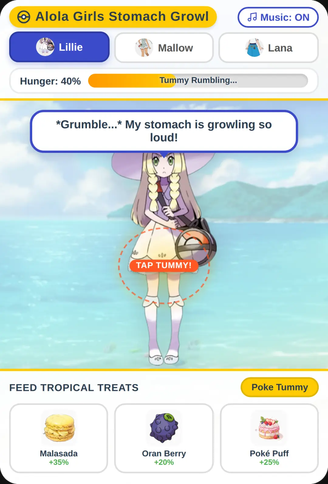 Alola Girls: Stomach Growling Game cover