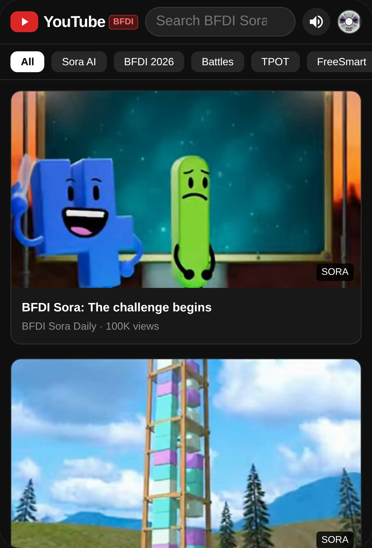 BFDI Sora AI - YouTube cover