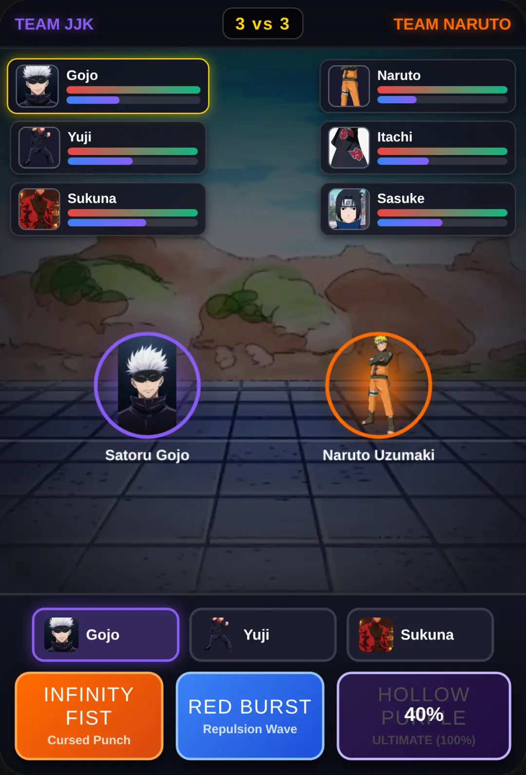 anime Battel: JJK vs Naruto 3v3 Arena cover