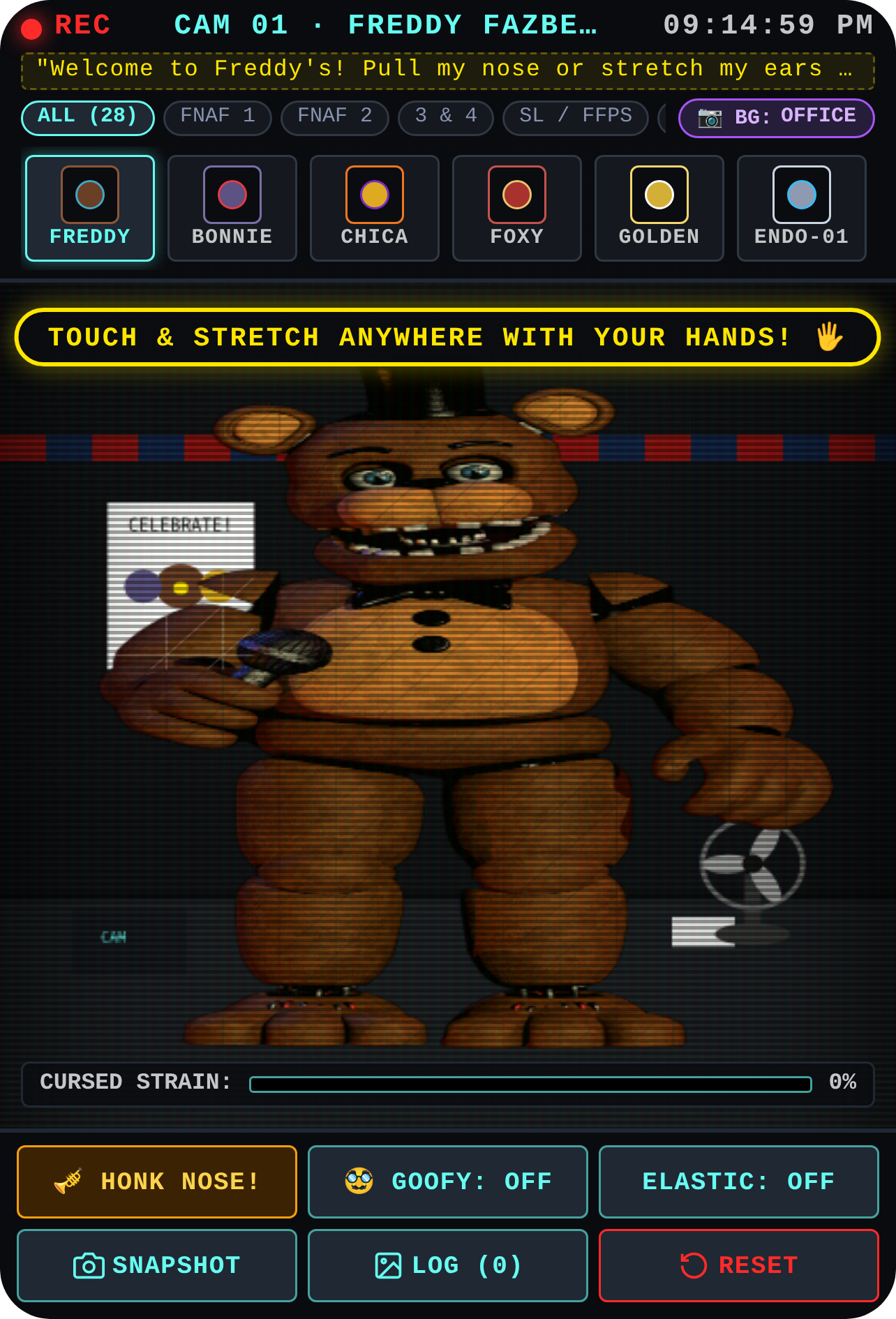CAM 08 - Fazbear Animatronic Funny Stretch Lab cover