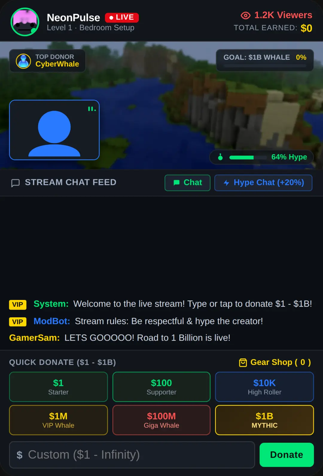Streamer Simulator — Live Dono 1B cover