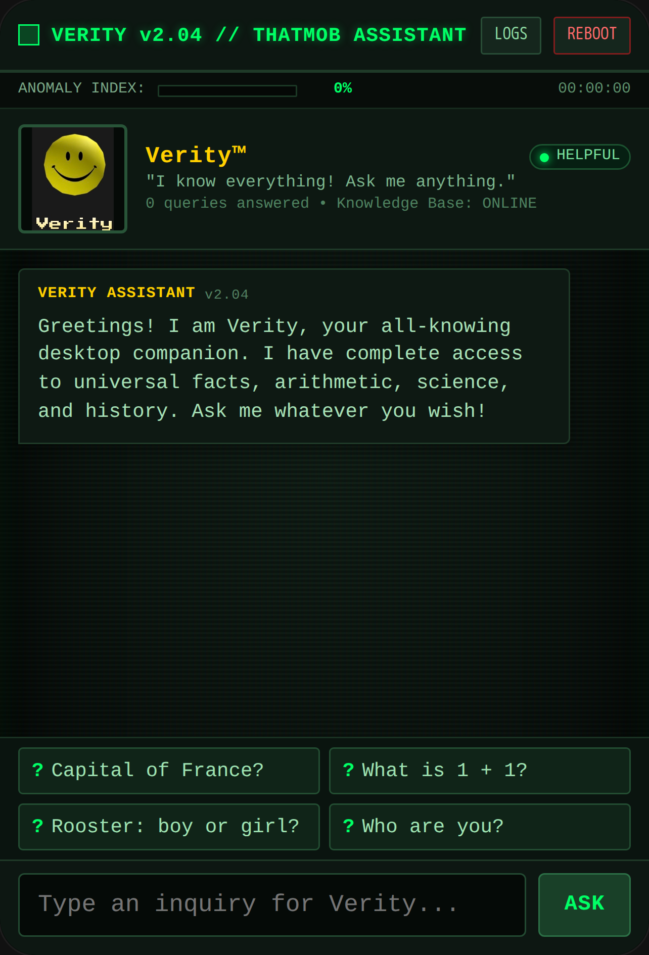 Verity OS v2.04 - Desktop Companion cover
