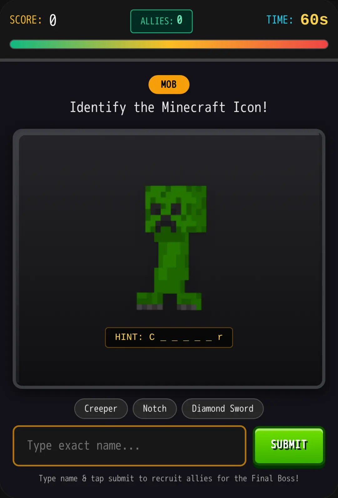 Minecraft Tribute Game Show cover