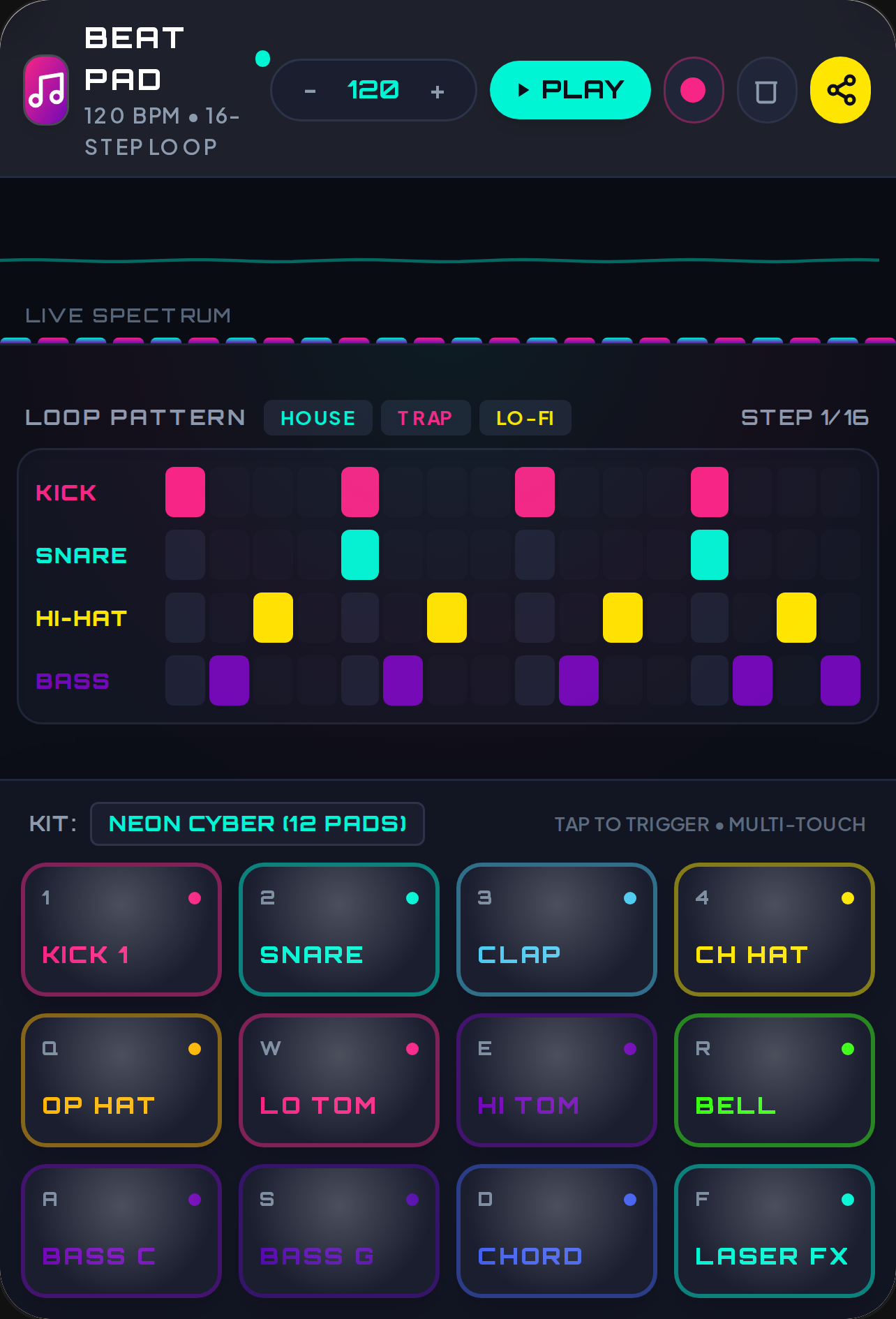 Neon Rhythm Beat Pad cover