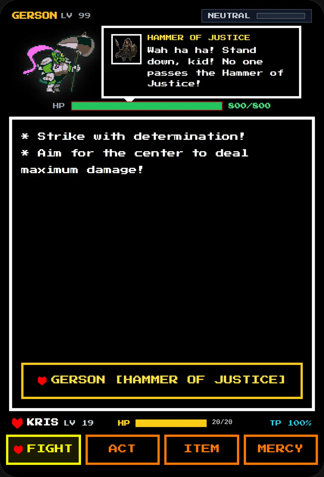 Deltarune: Hammer of Justice Boss Fight cover