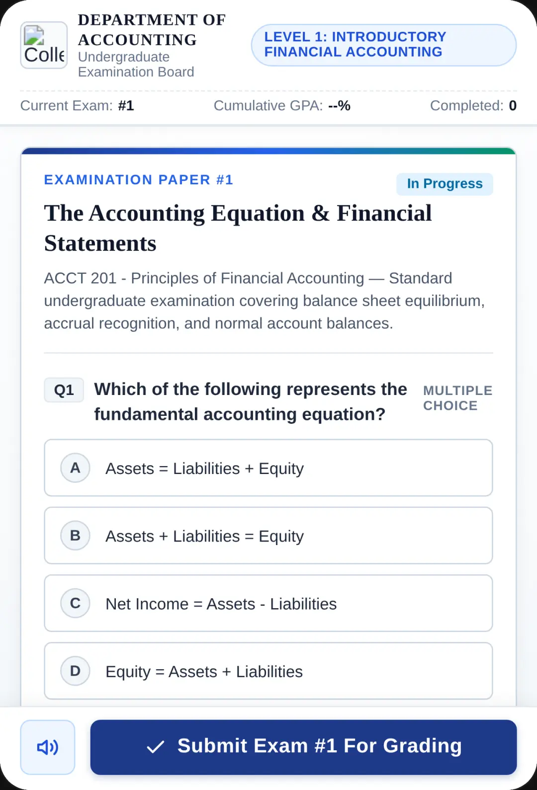 College Exam Administrator - Accounting cover