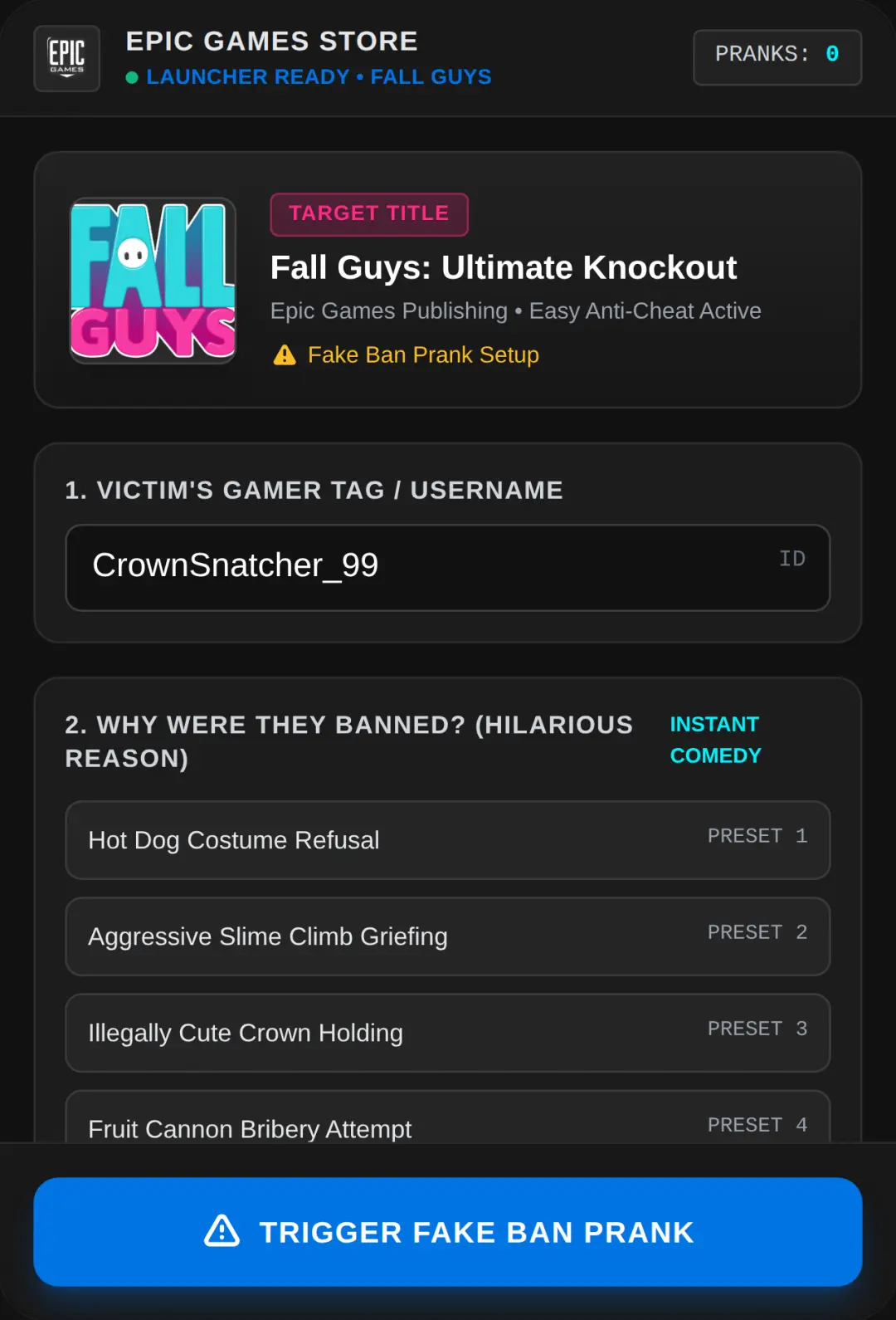 Epic game store you're banned here (fake) cover