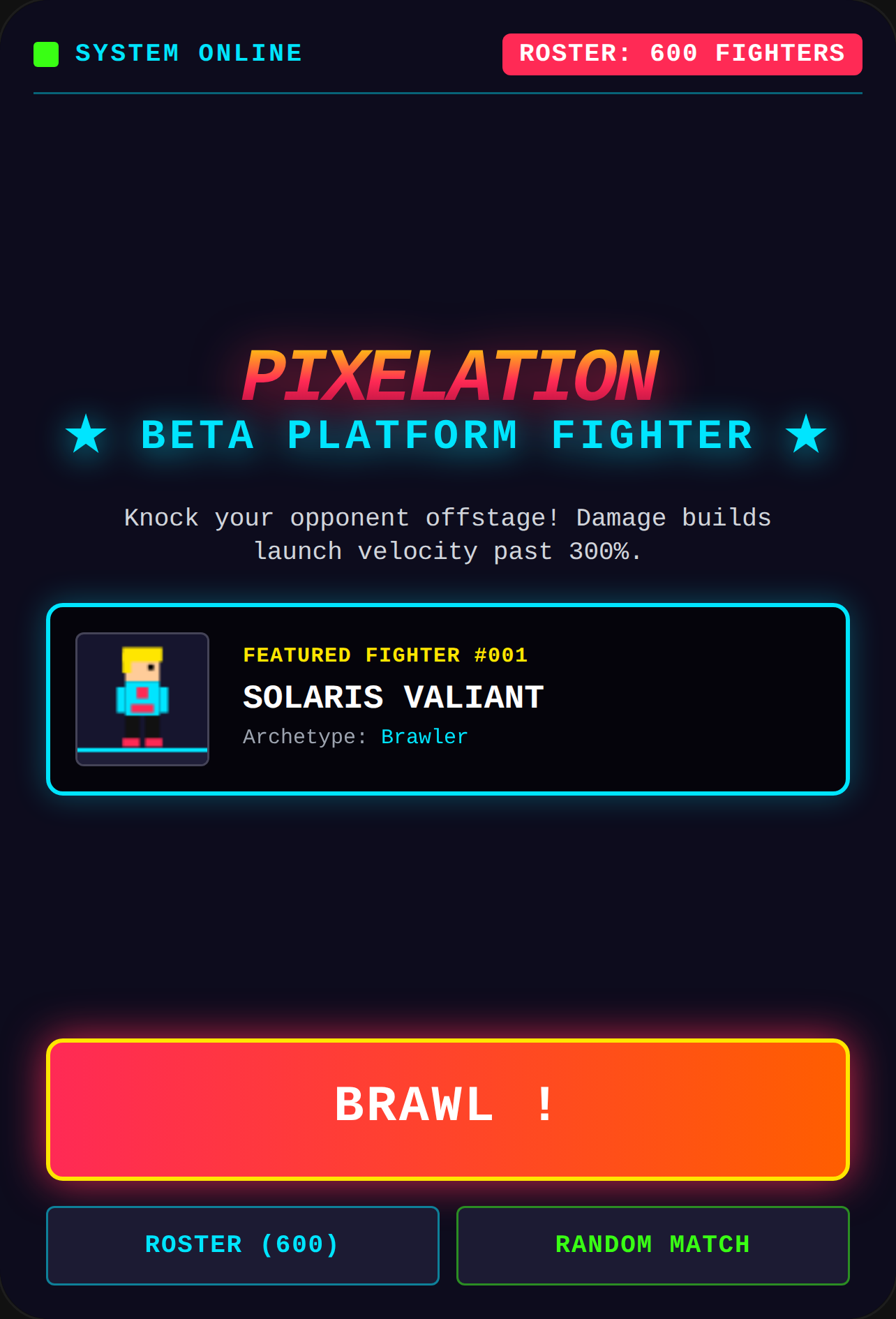 Pixelation Beta - Platform Fighter cover