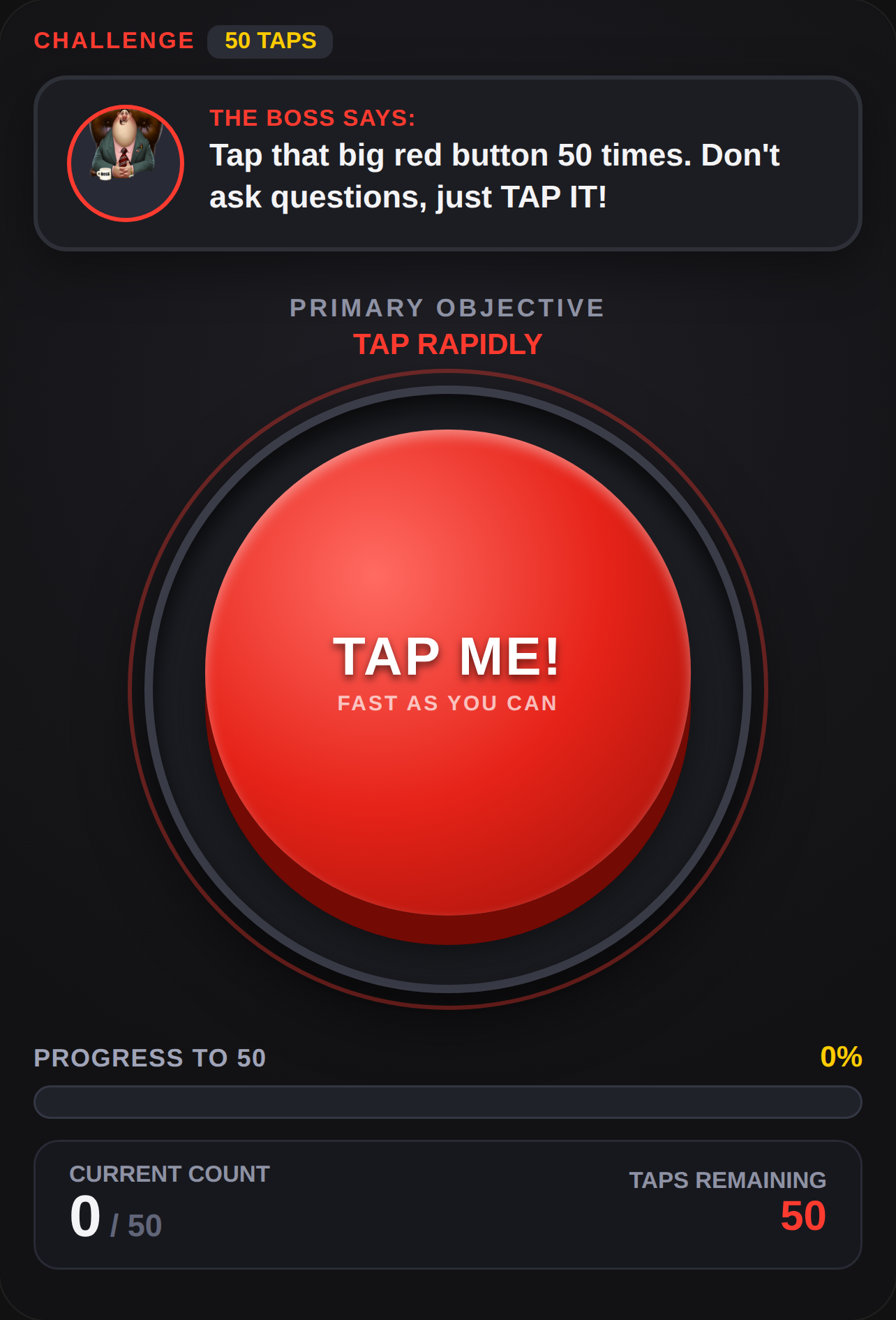 50 Taps Red Button Challenge cover