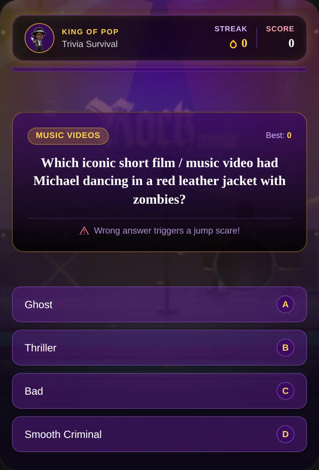 Michael Jackson Trivia & Jump Scare cover