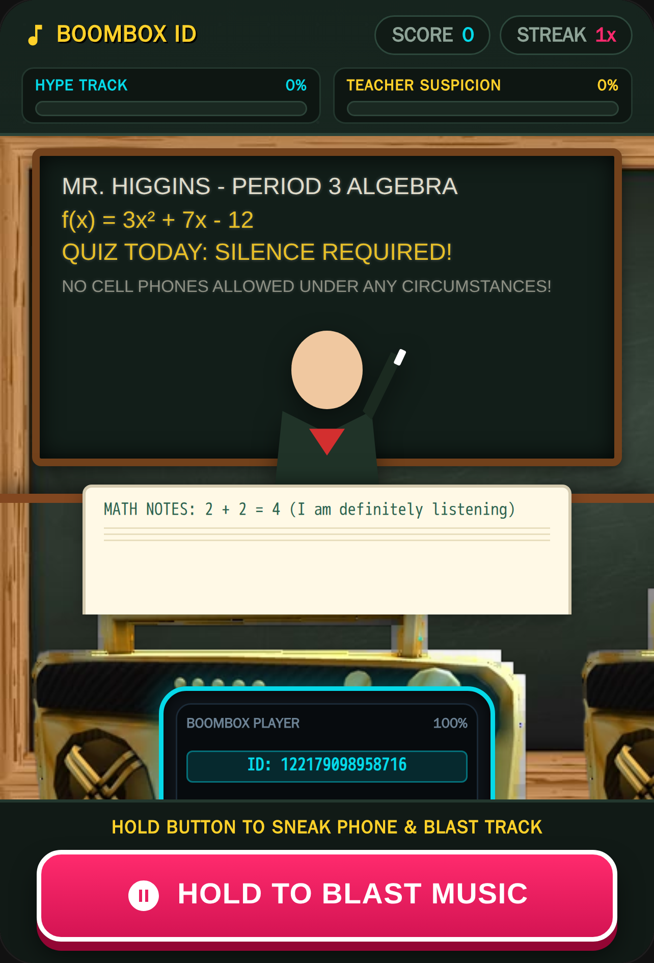 Song ID 122179098958716 - Stealth Classroom cover