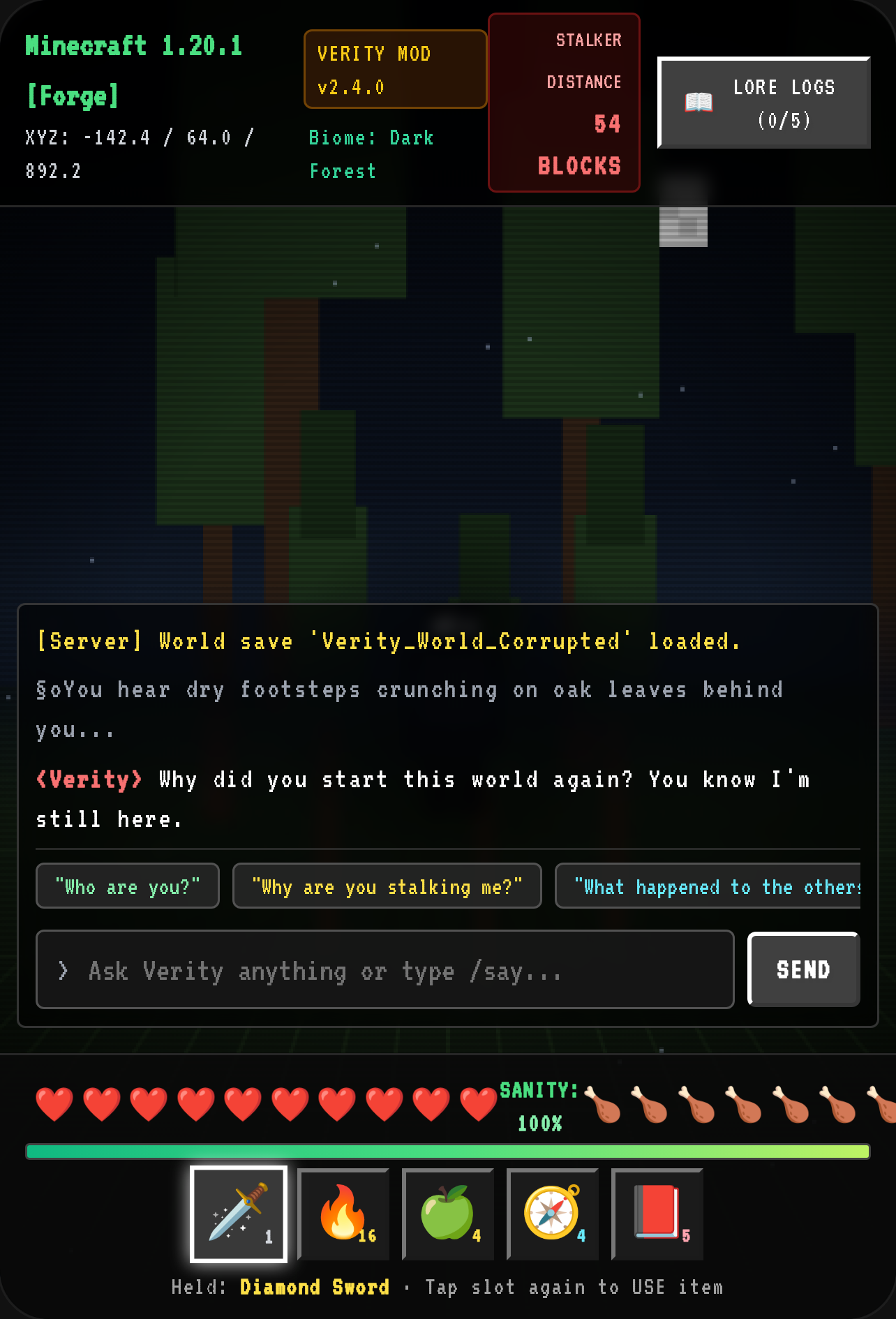 Minecraft Verity Mod — The Stalker in the Fog cover
