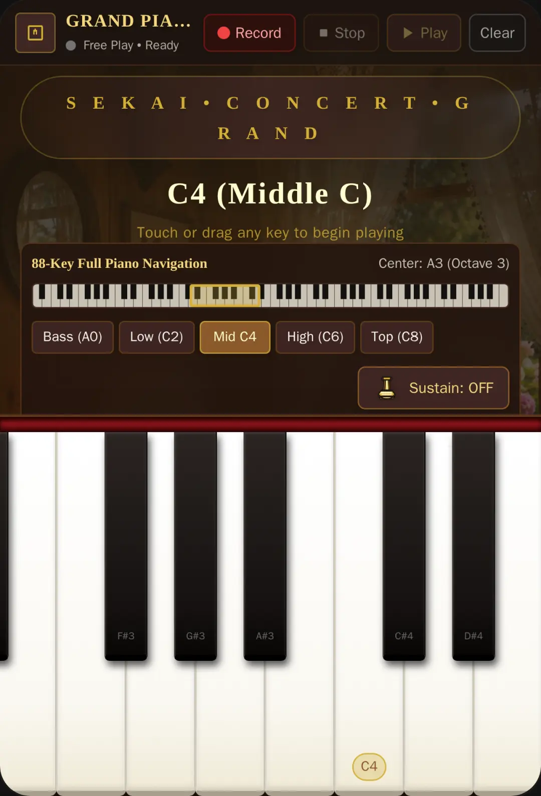 Classic Wood 88-Key Grand Piano cover