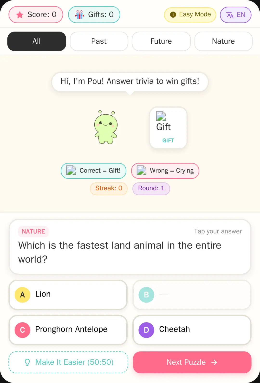 Pou Endless Trivia - Past, Future & Nature cover