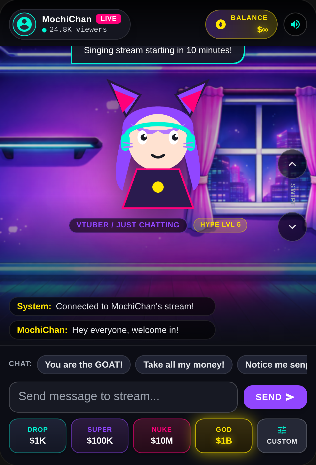 Streamer Infinite Spree give them so much money cover
