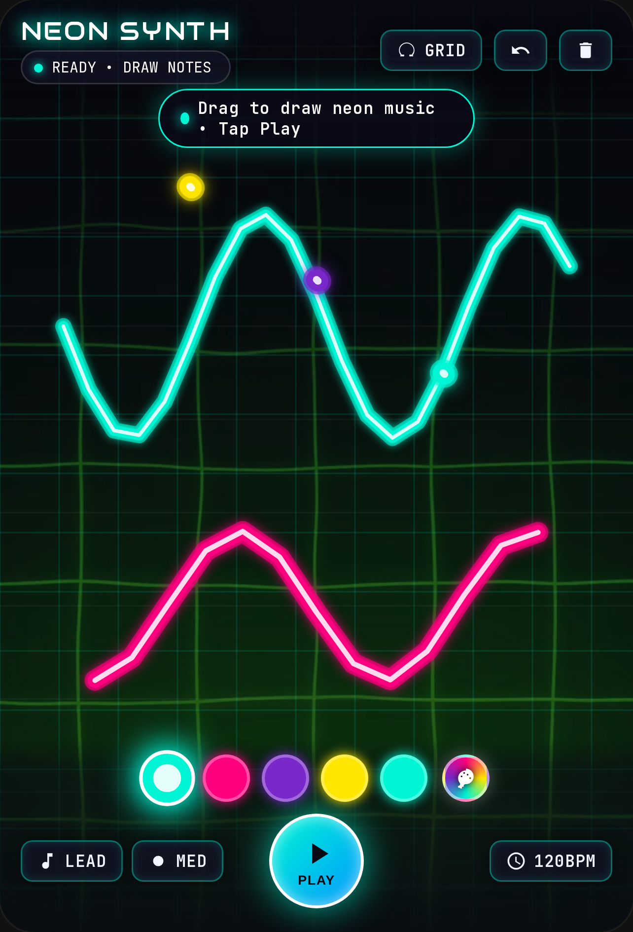 Neon Synth Canvas cover