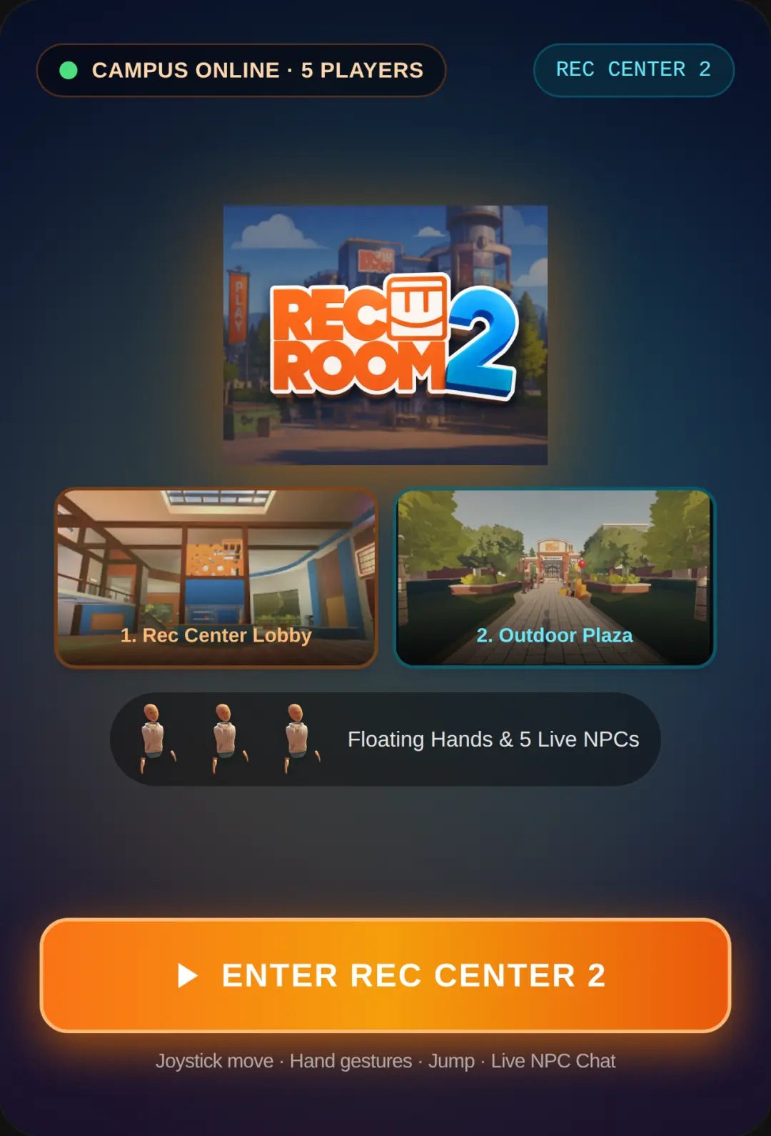 Rec Room 2 demo comment like and type comment you wanna say cover