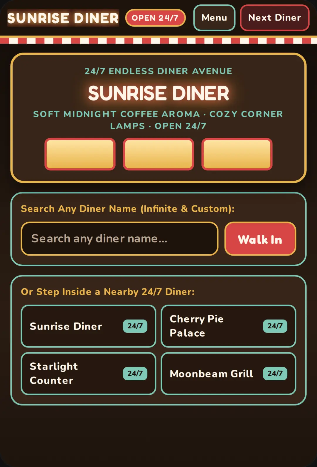 24/7 Relaxing Diners cover