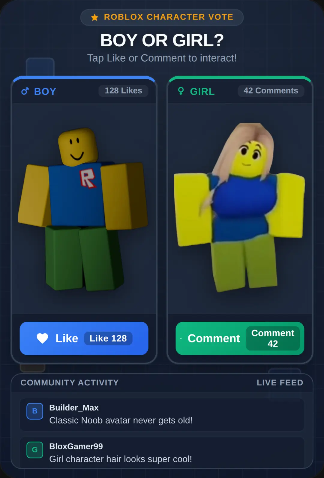 Boy or Girl — Roblox Social Hub cover
