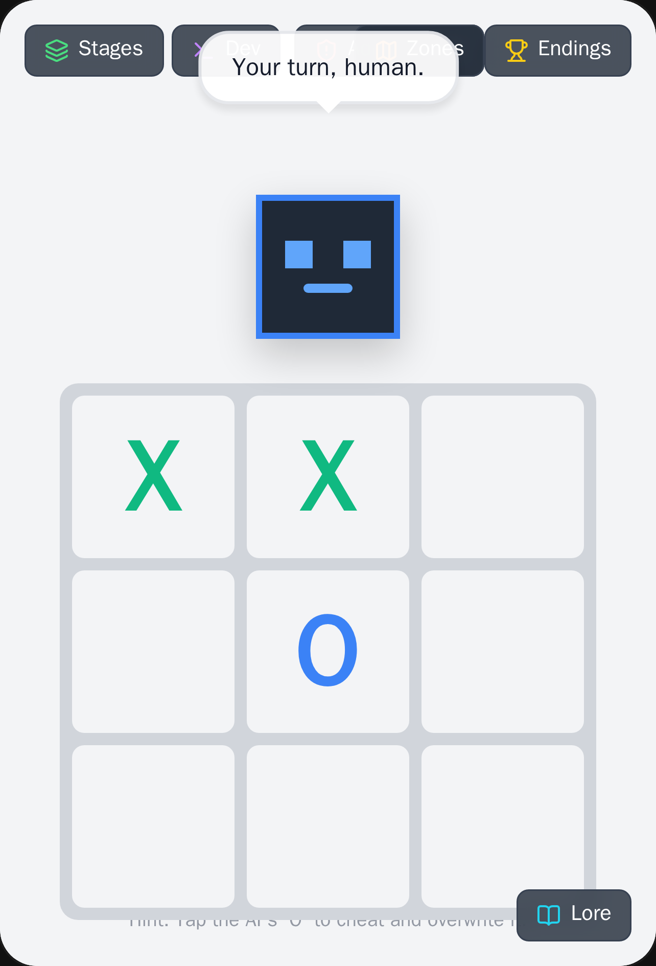 rogue AI Tic-Tac-toe [admin panel]