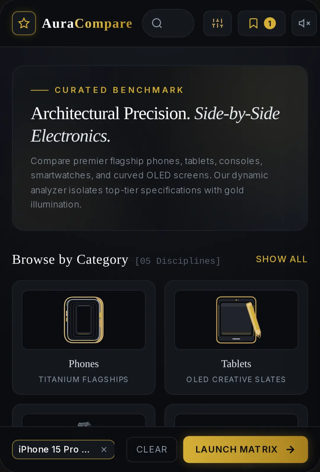 AuraCompare — Luxury Electronics Comparison cover