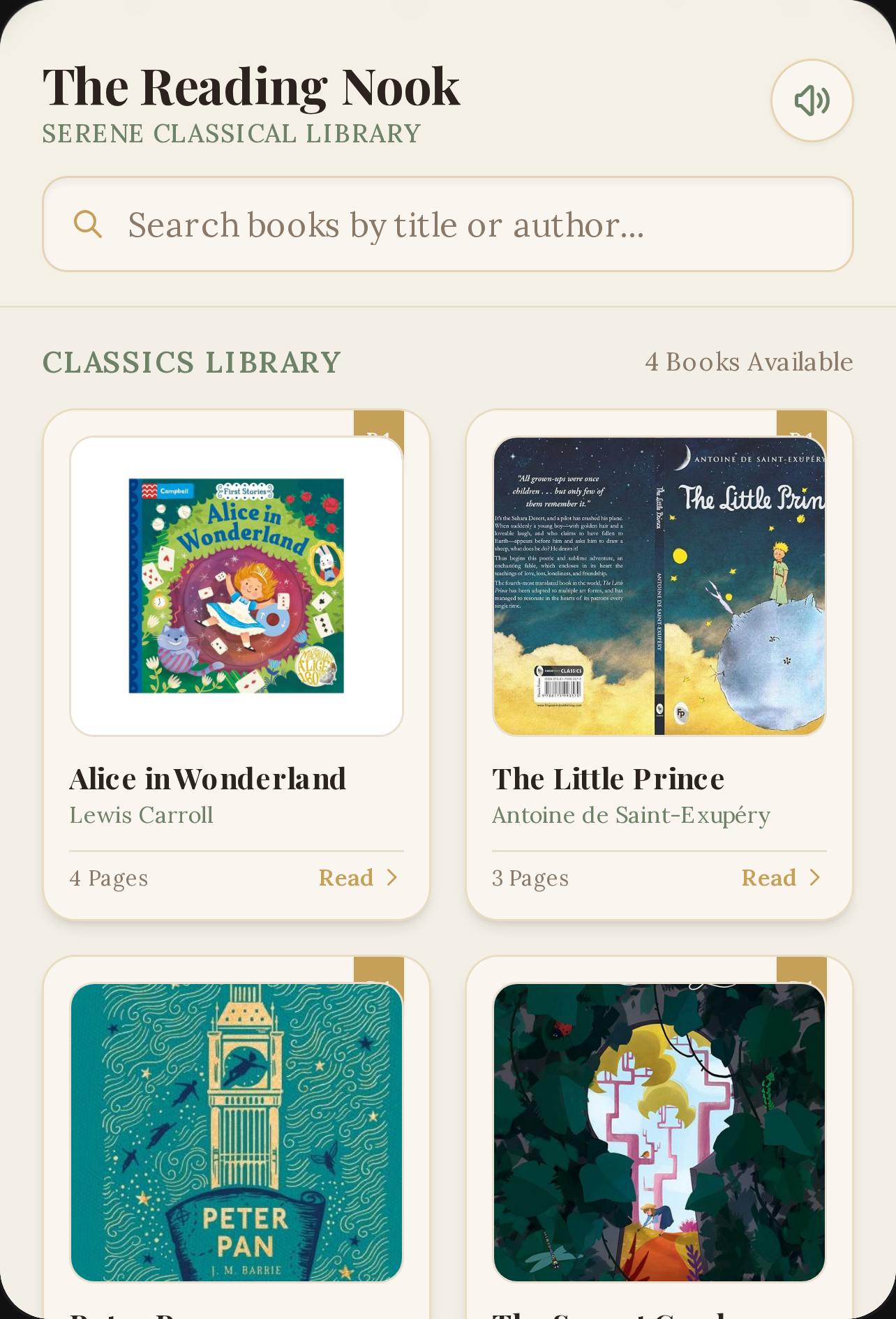 Classic library cover