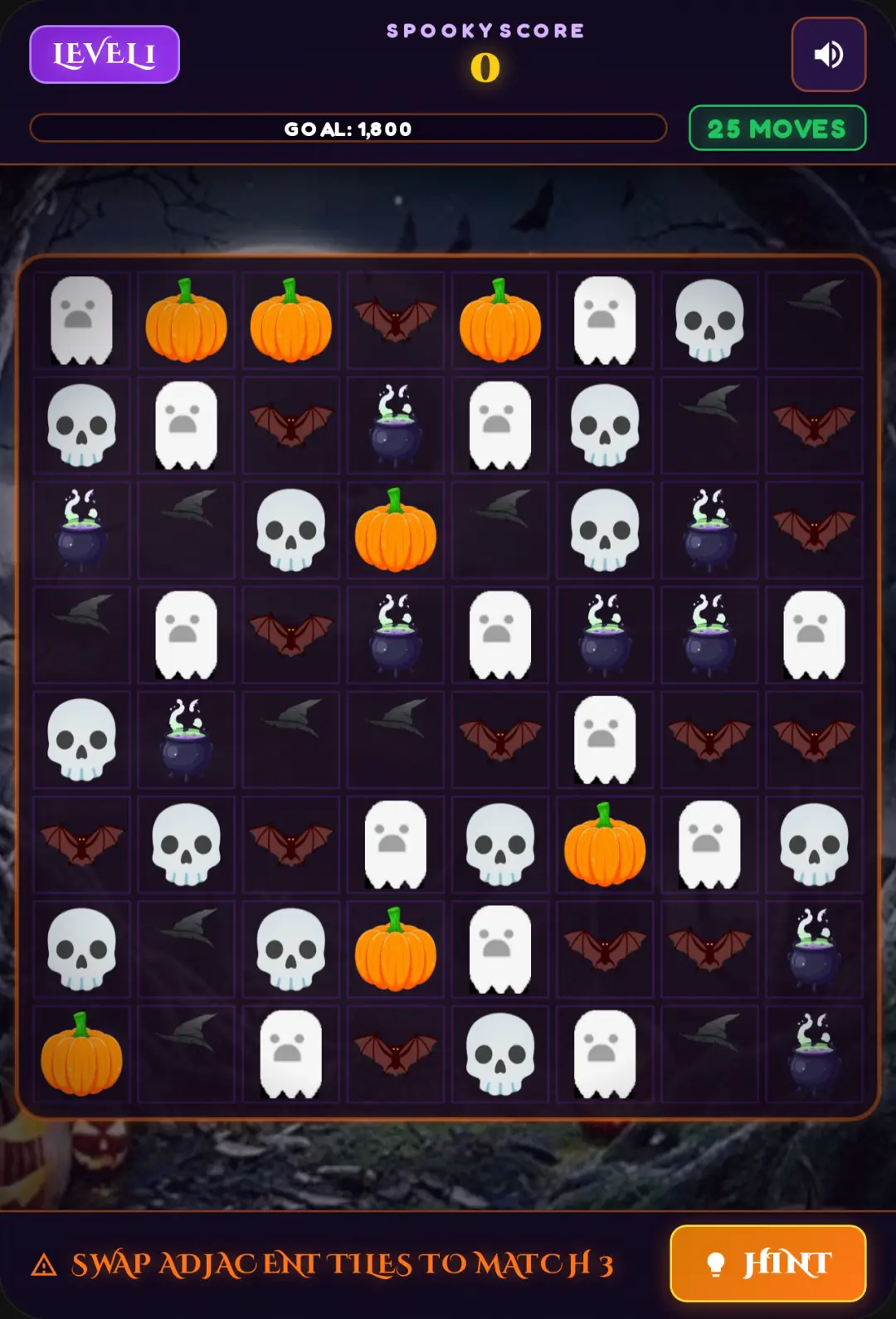 Spooky Bejeweled - Halloween Match 3 cover