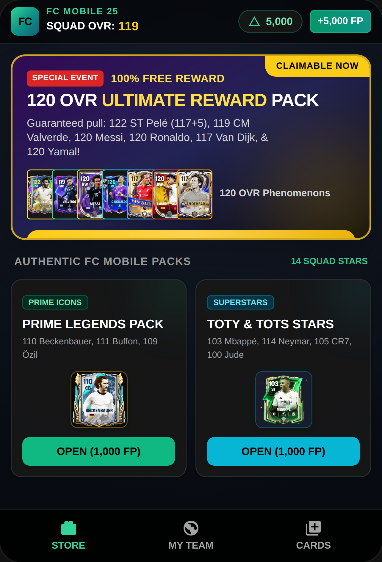FC Mobile - 120 OVR Ultimate Pack Opening & Squad Builder cover