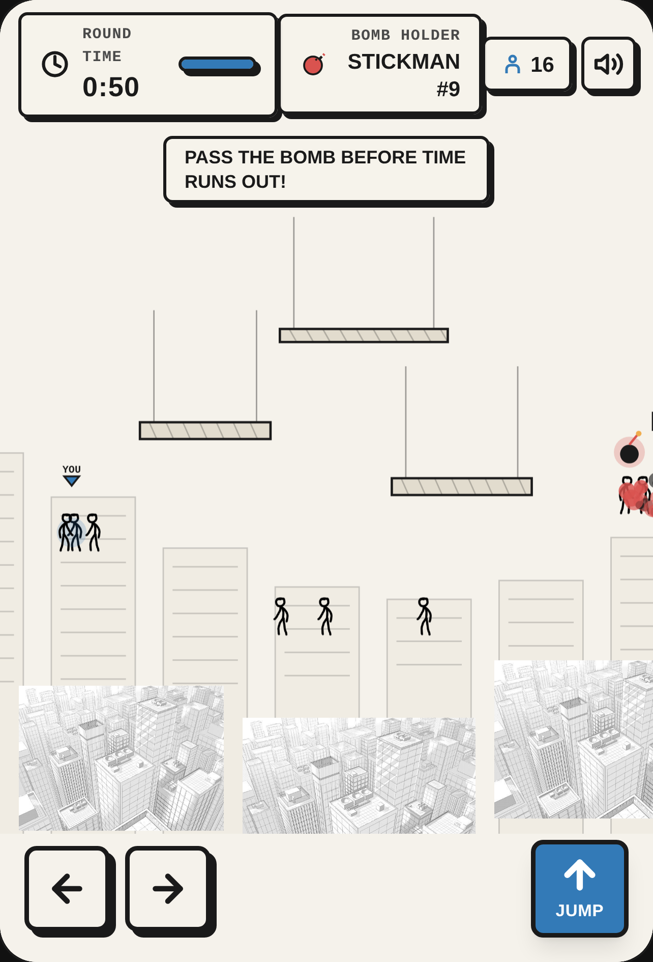 Bomb Tag - 16 Stickmen Rooftop Rush cover