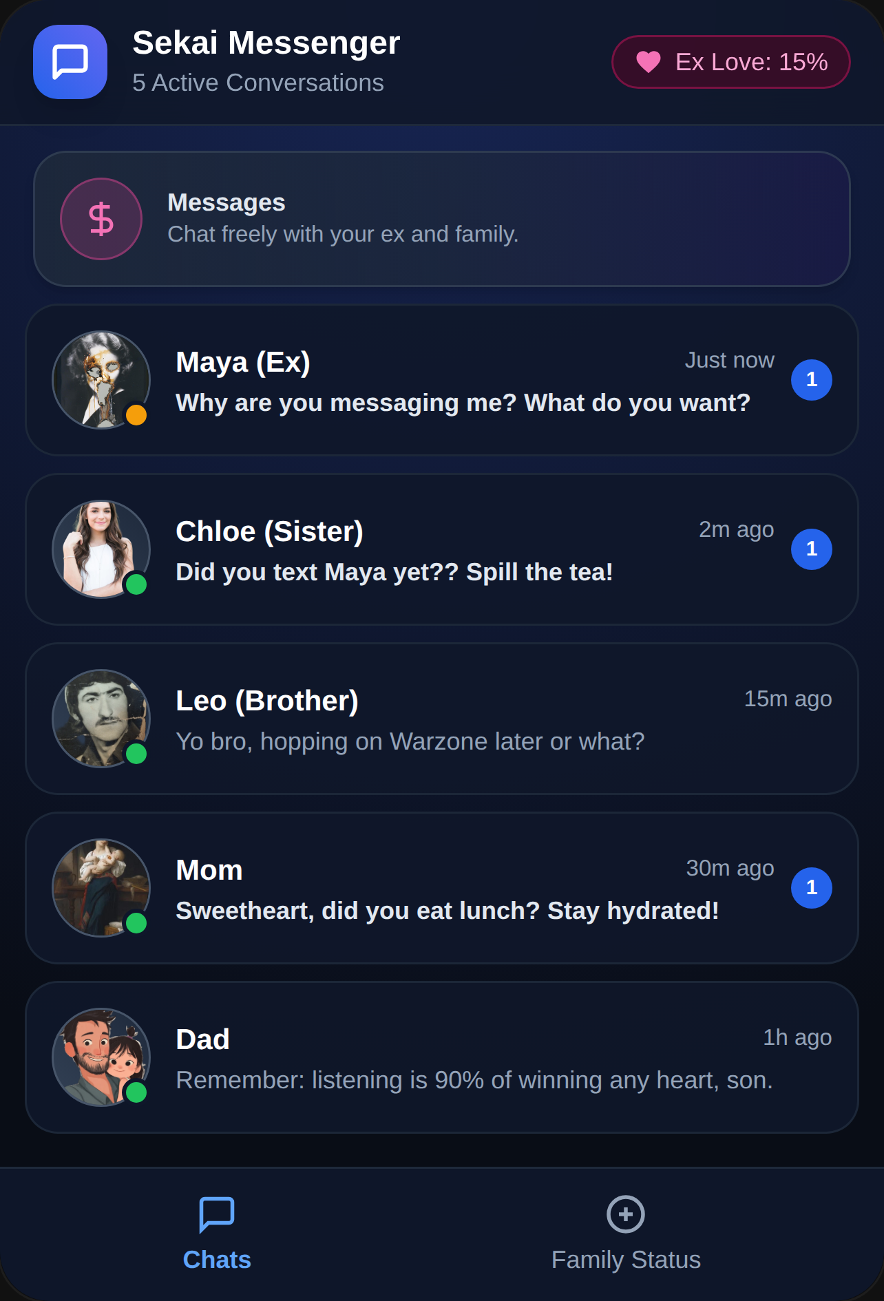 Family and Ex Chat Messenger cover