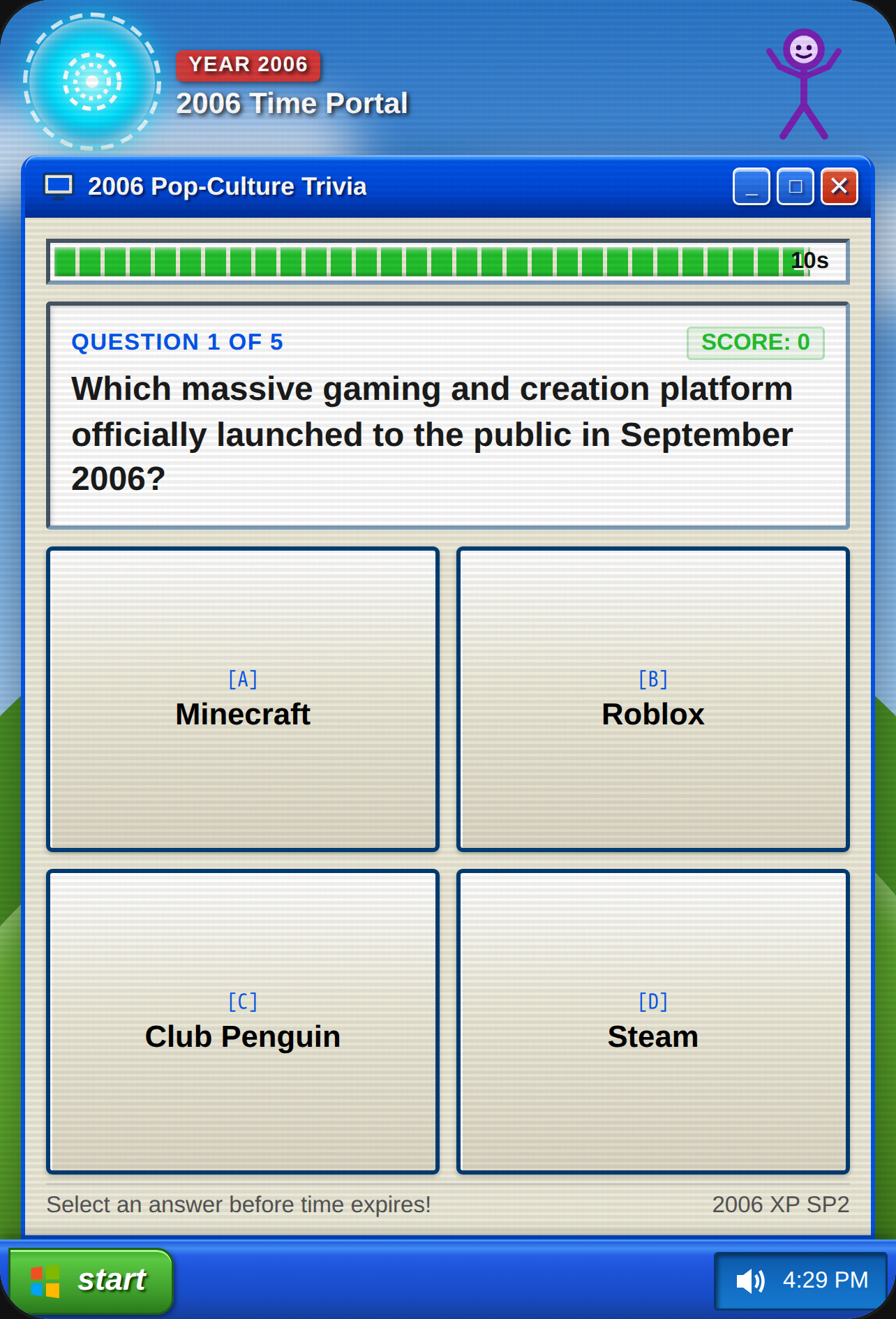 2006 Time Traveler Nostalgia Quiz cover