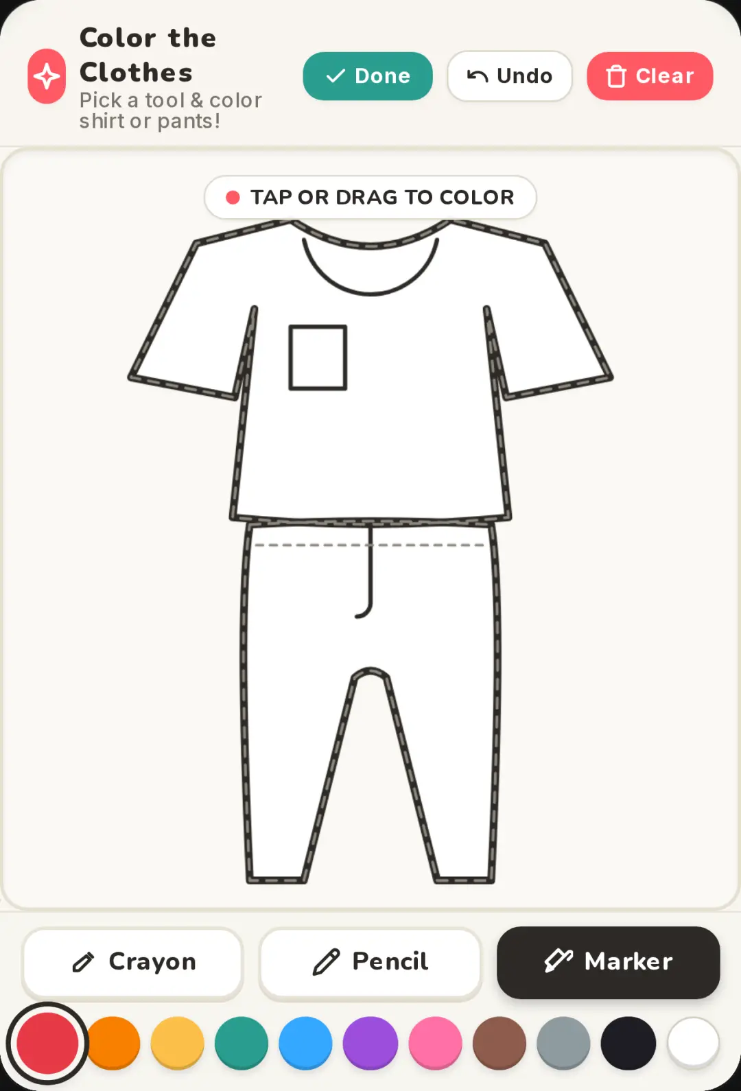 Color the Clothes for stick man cover