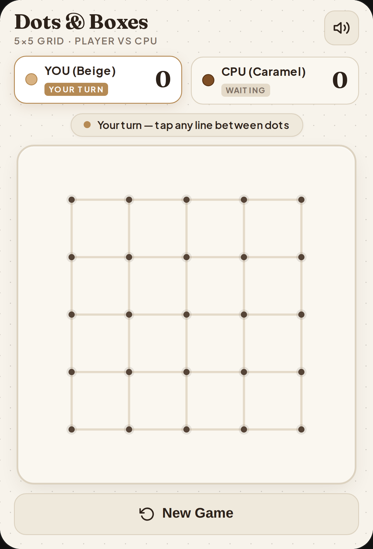 Dots and Boxes &mdash; Linen & Caramel cover