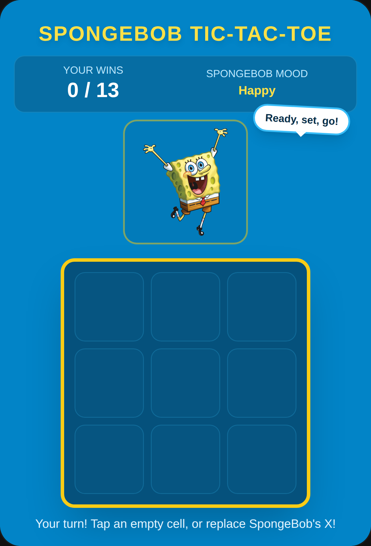 SpongeBob Tic-Tac-Toe Crashout