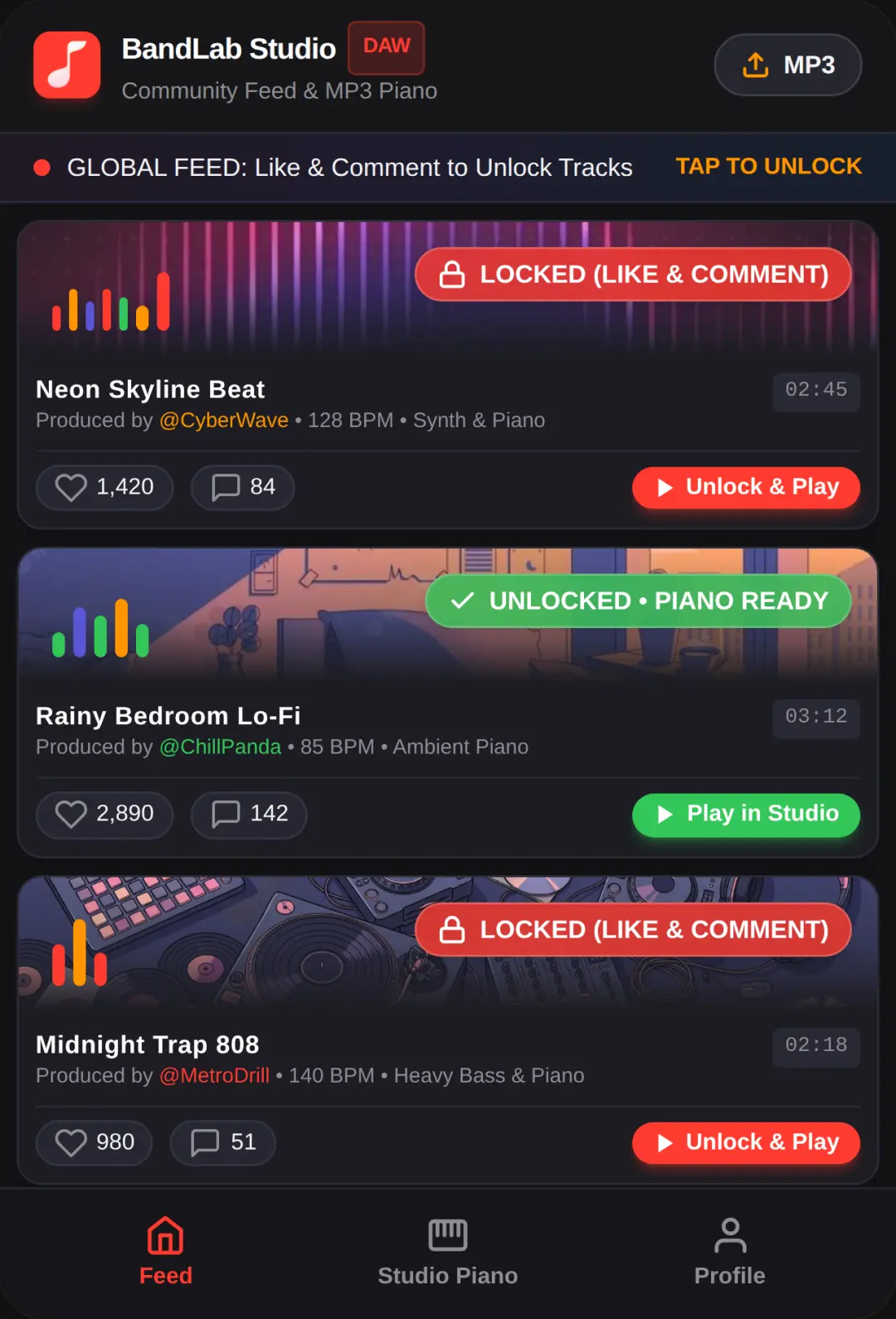 BandLab Studio & Social Feed cover