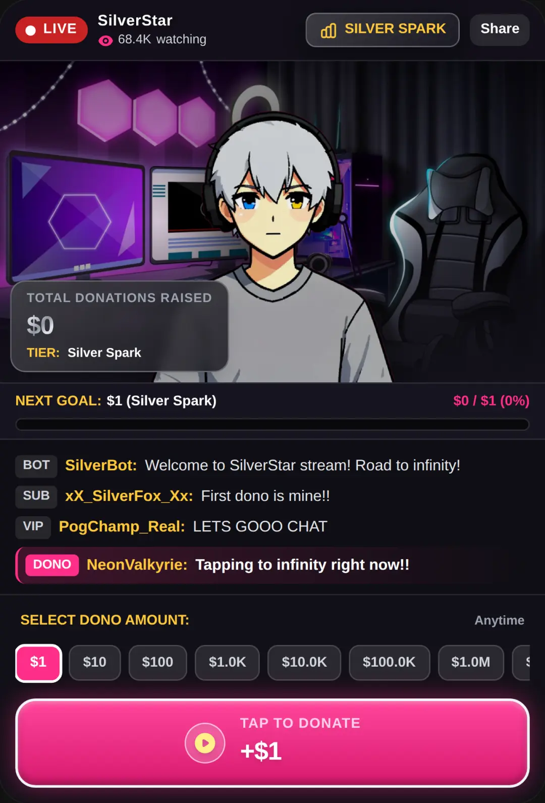 Silver Streamer: Infinite Donations cover