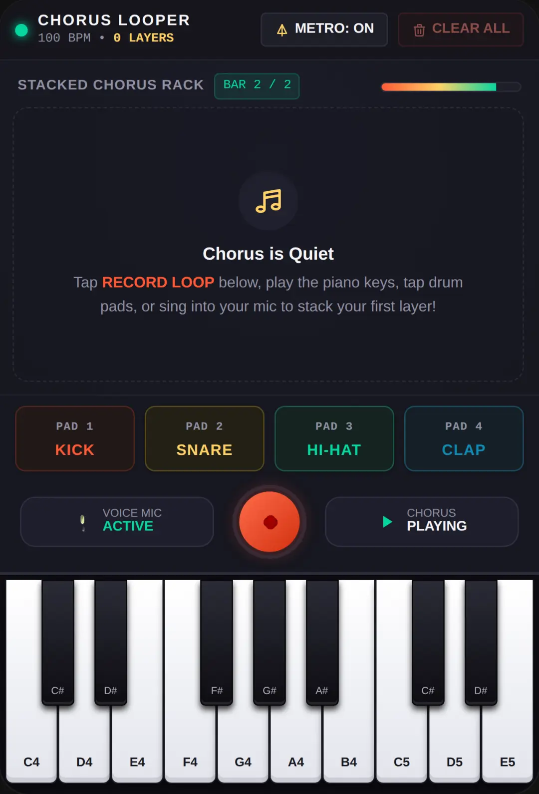 Chorus Piano & Voice Looper cover