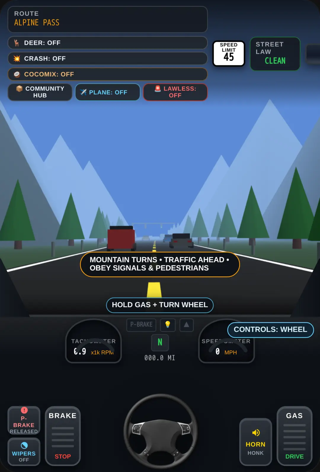 Cockpit Cruiser — Mountain Drives, Traffic & Street Law