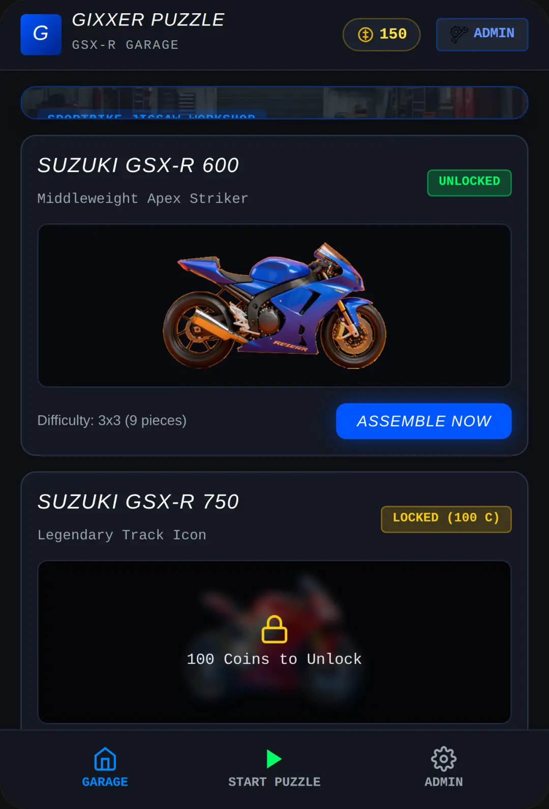 Gixxer Puzzle - GSX-R Sportbike Jigsaw cover