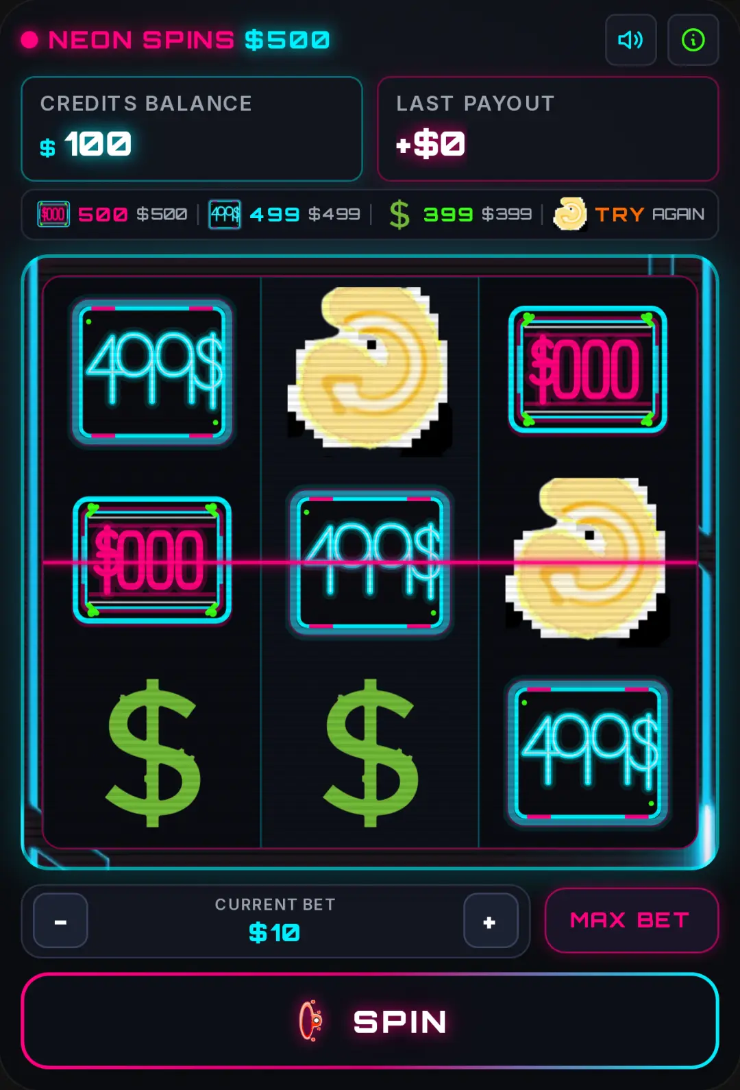 Neon 500 Slot Machine cover