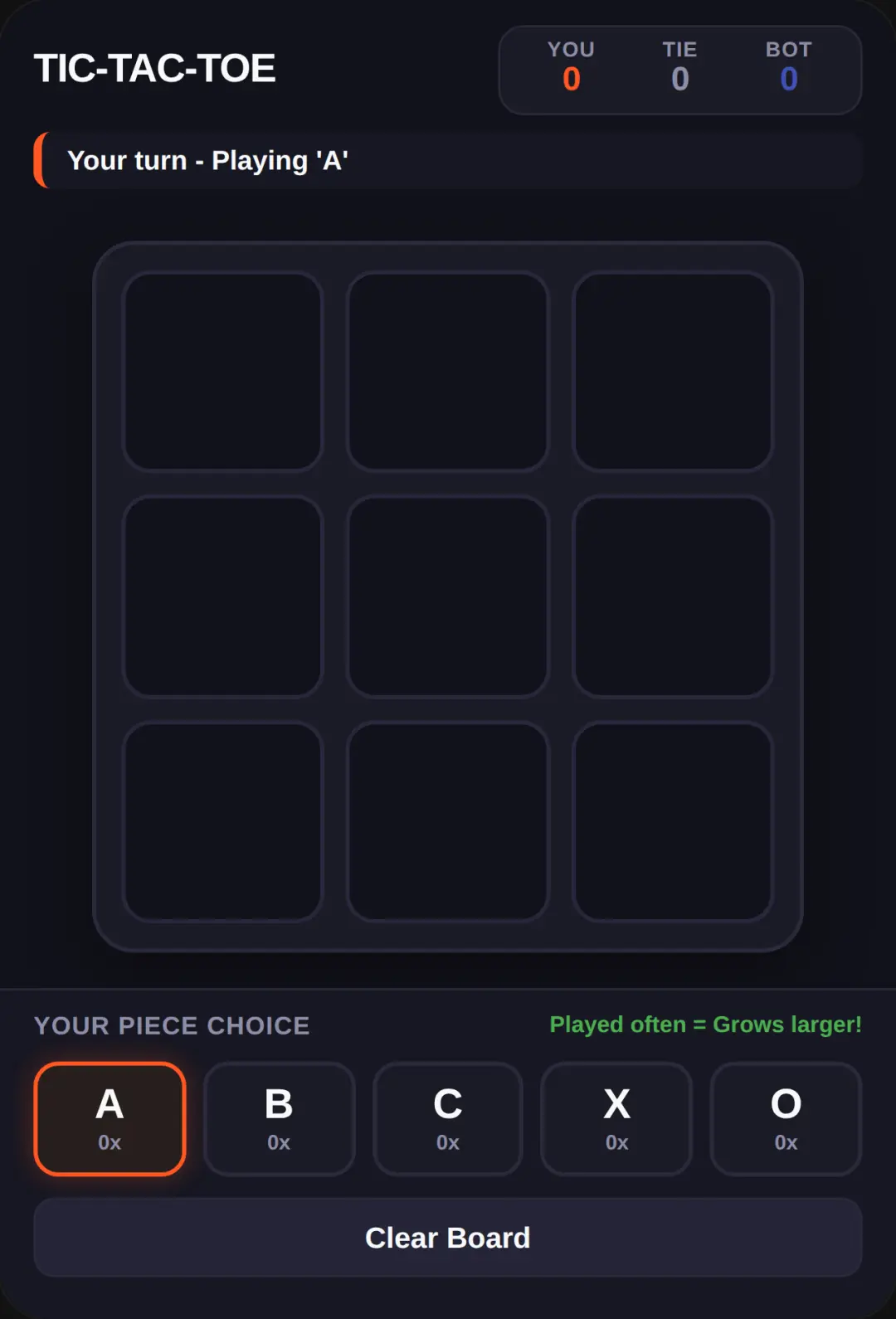 Dynamic Typography Tic-Tac-Toe cover